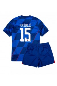 Kroatië Mario Pasalic #15 Babytruitje Uit tenue Kind EK 2024 Korte Mouw (+ Korte broeken)